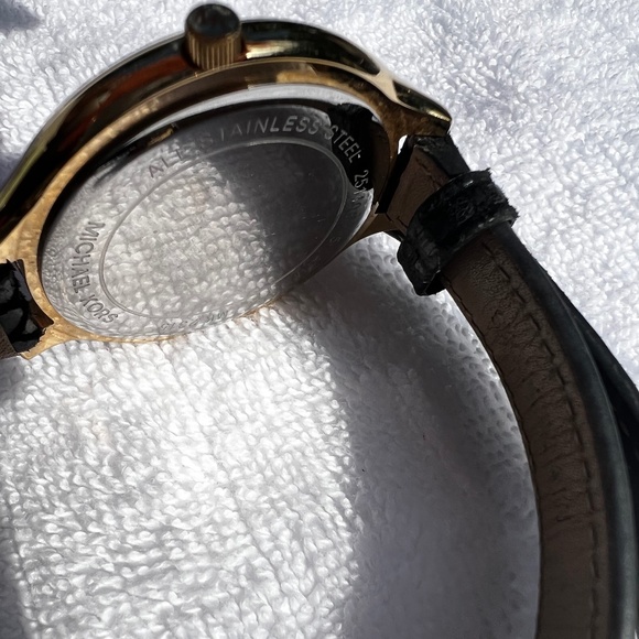 Michael Kors Gold Watch w/ Wrap Style Black Snakeskin Band - Picture 9 of 10